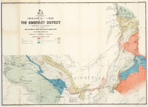 Geological Map of the Kimberley District Western Australia...... - Antique Print Map Room