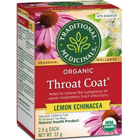Traditional Medicinals Organic Throat Coat, 16 Tea Bags