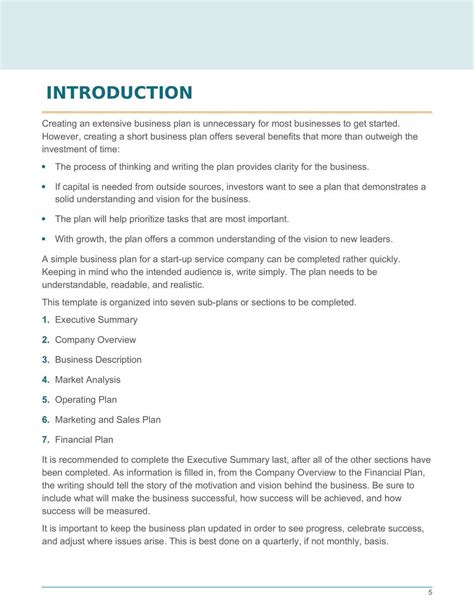 Professional services business plan Template In Word (.Docx File Download)