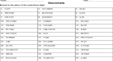 Mastering Decimal Rounding: A Common Core Aligned Practice Sheet