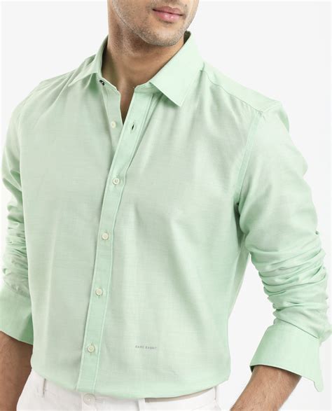 Rare Rabbit Men's Chapelle Flouroscent Green Cotton Plain Regular Fit