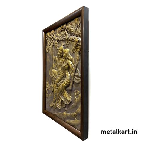 Radha Krishna 3D Wall Mural Painting (36 x 24 Inches) - Punam Metalcrafts