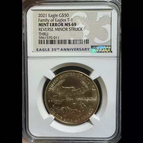 2021 Gold Eagle Family of Eagles T-1 Mint Error MS 69 Reverse Minor Struck Thru - IDC COIN & BULLION