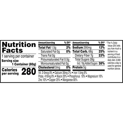 Kellogg S Raisin Bran Cereal Nutrition Label | Besto Blog