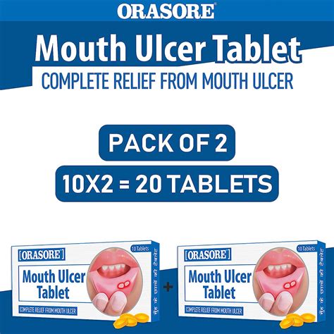 Buy Orasore Mouth Ulcer Tablet (2 x 10 Tablets) | Contains Vitamin B2 ...