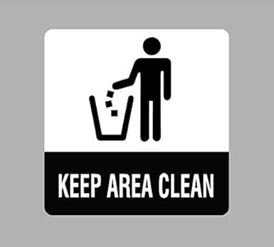 SIGN EVER Keep area clean Sign Board With Double side adhesive tape ...