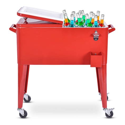 Buy Safstar 80 Quart Rolling Cooler, Ice Chest Cart with Wheels and ...