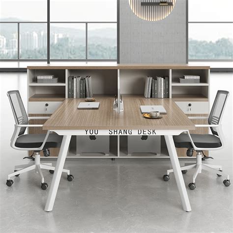 财务桌办公室工位办公桌职员桌椅组合简约现代4四对坐6人位办公桌-阿里巴巴