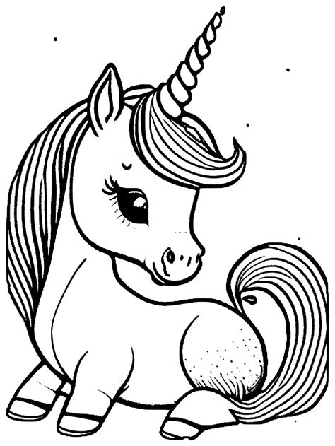 Baby Unicorn Coloring Pages