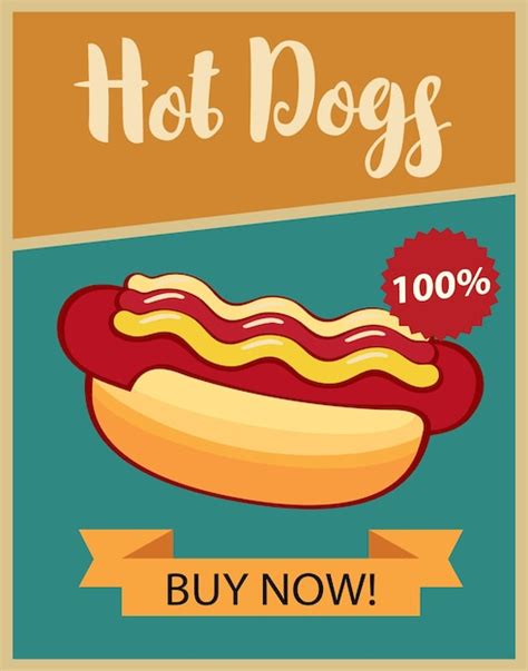 Hot-Dog-Poster-Vektor-Design-Vorlage für die Werbung | Premium Vektor