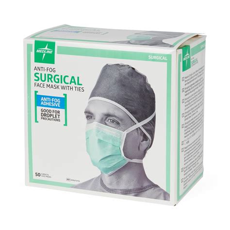 Medline ASTM Level 1 Surgical Face Mask with Anti-Fog and Ties | Medline
