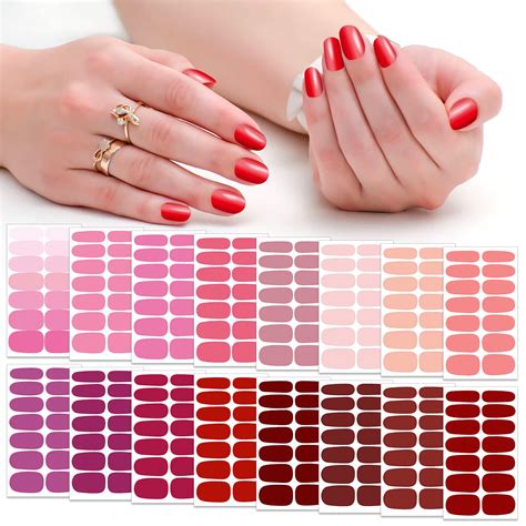 SILPECWEE 16 Sheets Nail Polish Stickers Full Nail Wraps Stick on Nail ...