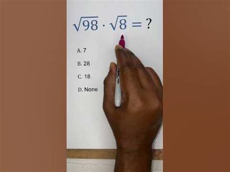 Square root of 98 times 8 - YouTube