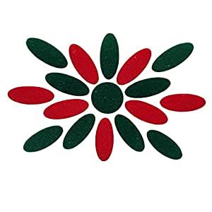 Comet Busters Handcrafted Green and Red Velvet Oval Bindis (BV1886) (13 ...