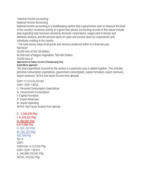 Image result for National Income Accounting Example