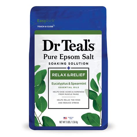 Buy Dr Teal's Pure Epsom Salt Soak, Relax & with Eucalyptus & Spearmint ...