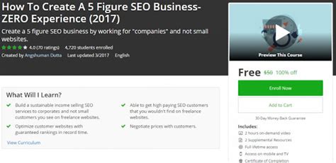 [100% Off] How To Create A 5 Figure SEO Business-ZERO Experience (2017 ...