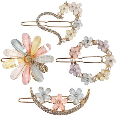 ANNA CREATIONS 4 Pcs Latest Korean Fashion Style Flower Lock Pin Hair ...