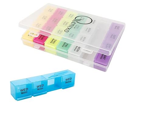Qenixo® Weekly Pill Organizer 4 Times A Day, 7-Day, Monthly Medication ...