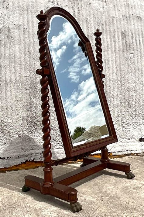Vintage Boho Barley Twist Cheval Floor Mirror For Sale at 1stDibs ...