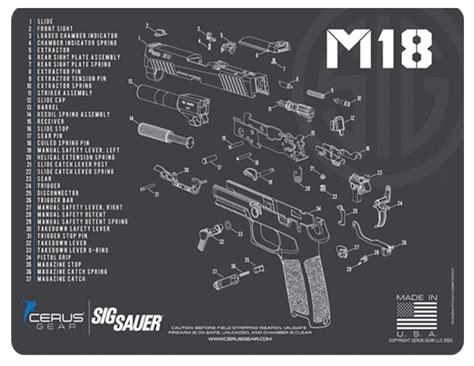 Edog M18 Gun Cleaning Mat Schematic Exploded View Diagram Compatible ...