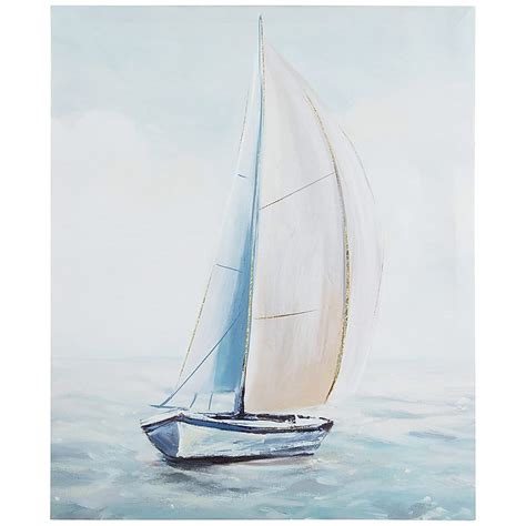Northlight Watercolor Sailboat Canvas Wall Art - 19.5 inch x 15.75 inch ...