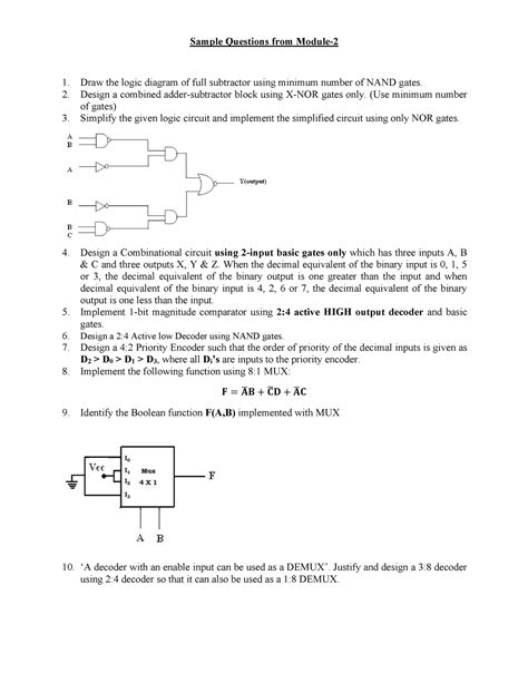 DEC Sample Questions from Module-2 - Sample Questions from Module- Draw ...