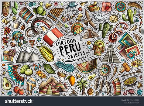 Cartoon Vector Doodle Set Peruvian Traditional Stock Vector (Royalty ...