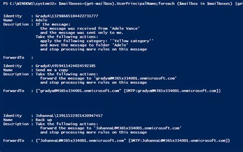 PowerShell Mail Forwarding Rules 的图像结果