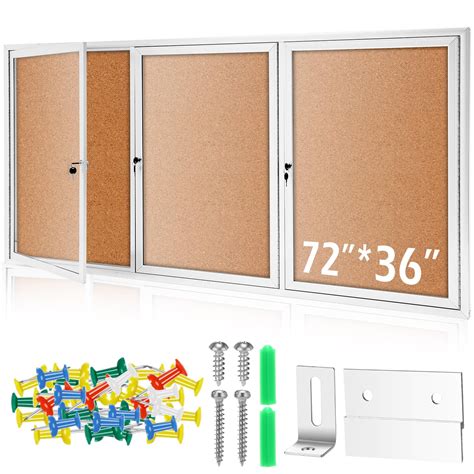 ***MISSING PARTS SEE NOTES***Mooliwe 72" x 36" Enclosed Bulletin Board ...