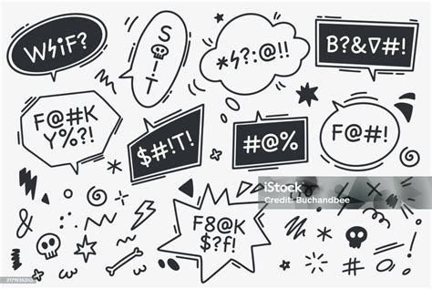 Comic Swear Speech Bubbles Bad Word Curse Clouds Stock Illustration ...