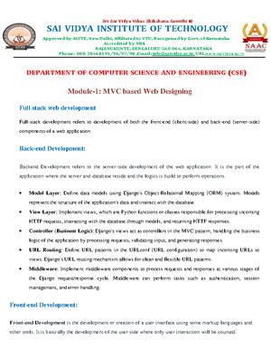 Model question Paper - Full stack development -Django - 21CS Page 0 1 ...