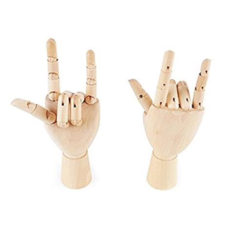 Buy Ddfly Left+Right Art Wooden Hands Articulated Mannequin Wood Hand ...
