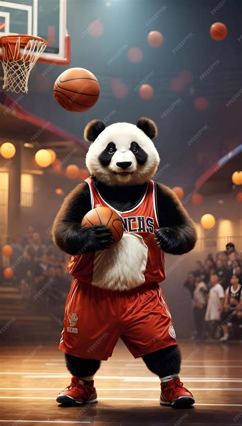 Premium Photo | Bamboo Bounce Panda Basketball Brilliance in Every ...