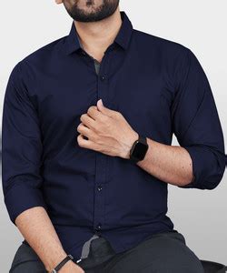 VeBNoR Men Solid Casual Dark Blue Shirt - Buy VeBNoR Men Solid Casual ...