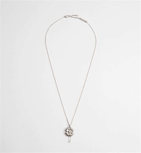 Dior Couture Charms Clover Pendant Necklace Silver | DIOR