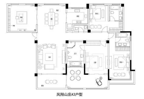 300平6室大平层户型图,300㎡平层样板间,200平最完美户型图_大山谷图库