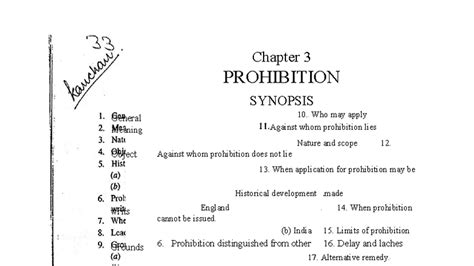 Prohibition - consti notes - Chapter 3 PROHIBITION SYNOPSIS 10. Who may ...