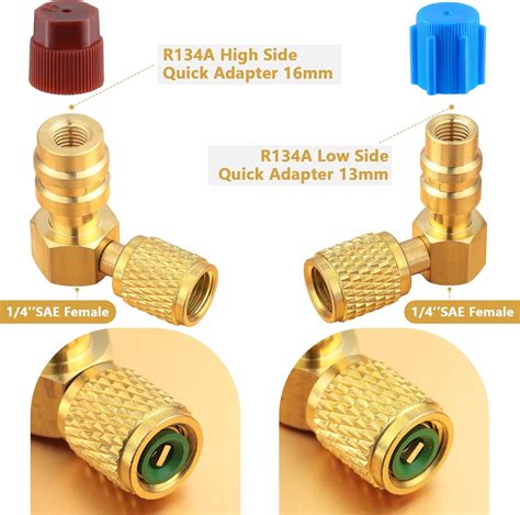 Gisafai 4 Pcs R12 to R134a Conversion Kit 90° High/Low Side India | Ubuy