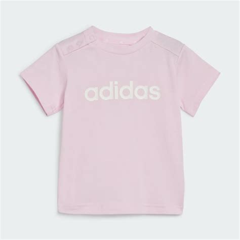 adidas Essentials Lineage Organic Cotton Tee and Shorts Set - Pink ...