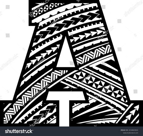 Maori Mandala English Alphabet Numbers Letters Stock Vector (Royalty ...