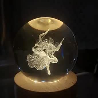 Buy THE GIFTS FACTORY 3D Radha Krishna Crystal Ball Night Lamp | LED ...