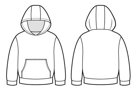 Premium Vector | Hoodie for baby flat sketch vector apparel template