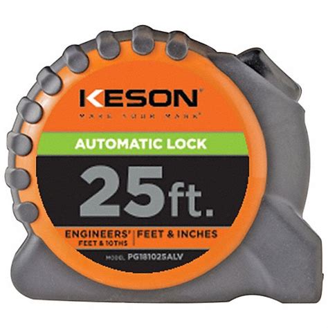 KESON, Nonmagnetic Single Hook Tip, 25 ft, Tape Measure - 787PH8 ...