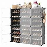 Buy WEXCISE Portable Shoe Rack Organizer with Door, 48 Pairs Shoe ...
