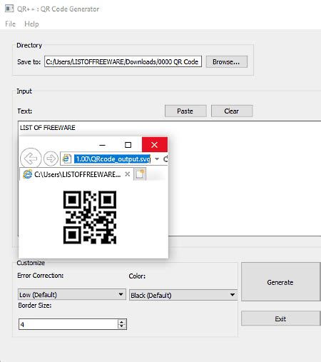 Generate QR Code Windows 1.0 的图像结果