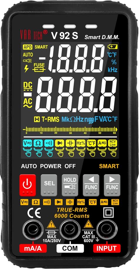 VAR TECH V 92 S Smart Digital Multimeter True RMS Fully Auto 6000 ...