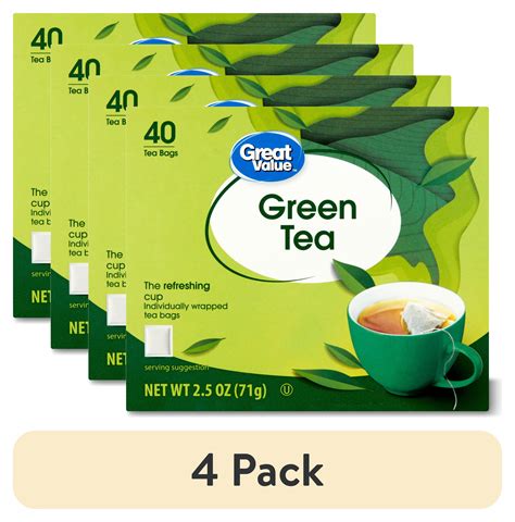 (4 pack) Great Value Green Tea Bags, 2.5 oz, 40 Count - Walmart.com
