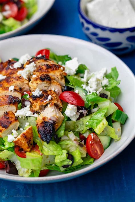 Greek Grilled Chicken Salad (w/ Greek dressing) | The Mediterranean Dish