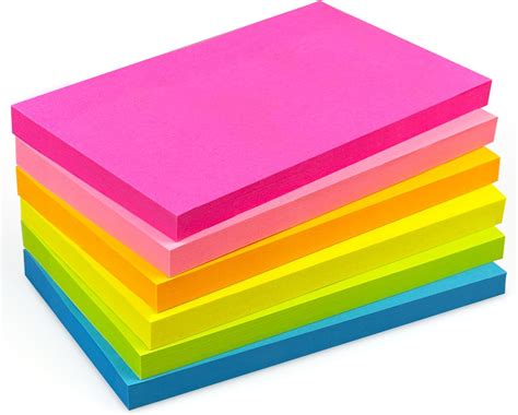 Evergreen Goods 4 Large Sticky Notes Pads 76mm x 127mm Pastel Colours ...